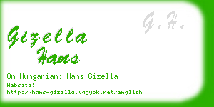 gizella hans business card